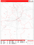 Cedar Rapids  Wall Map Red Line Style